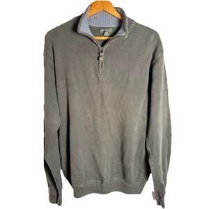 Vintage Eddie Bauer 1/4 Zip Mock neck Sweater Men's XLarge Olive Green Outdoor
